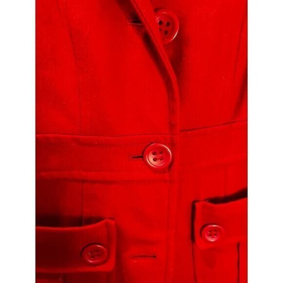 Anthropologie Tulle Red Wool Blend Fully Lined Jacket With Buttons Medium - Picture 3 of 7